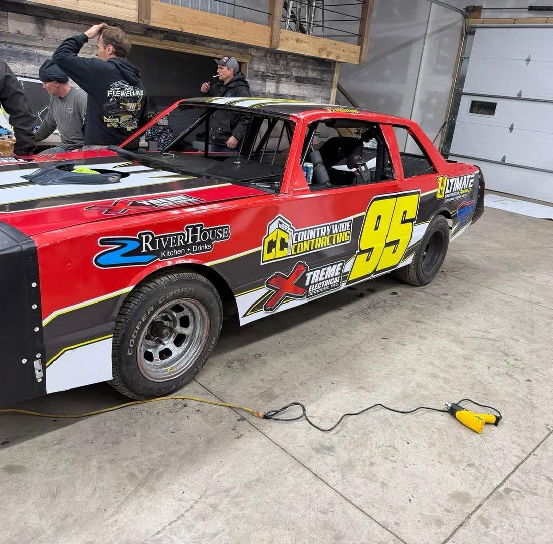 Codt Flewelling #95 stock car wrap in the shop