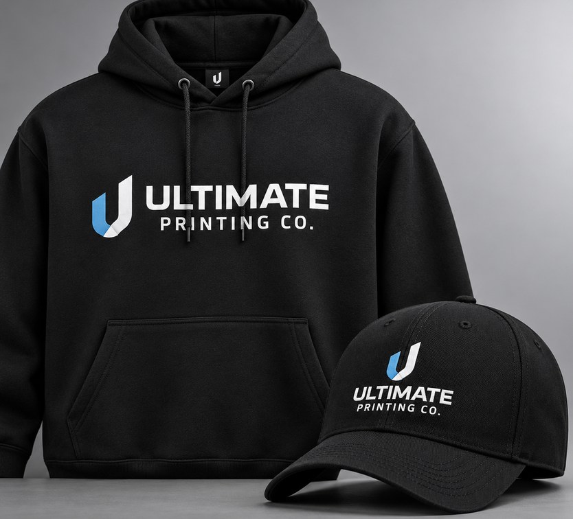 Custom embroidered hoodie and hat