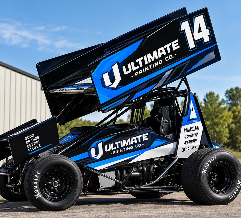 Wrapped sprint race car