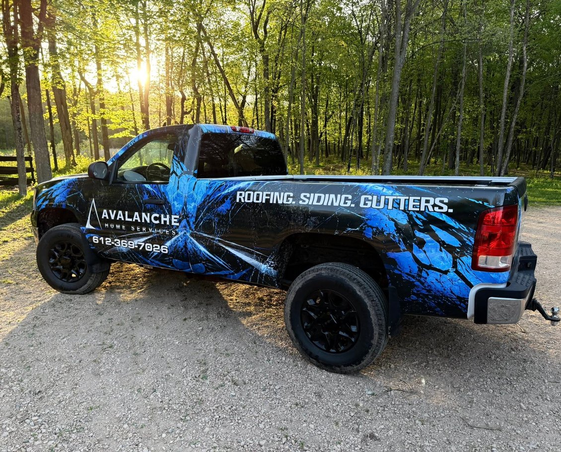 Avalanche Home Services wrapped pickup truck